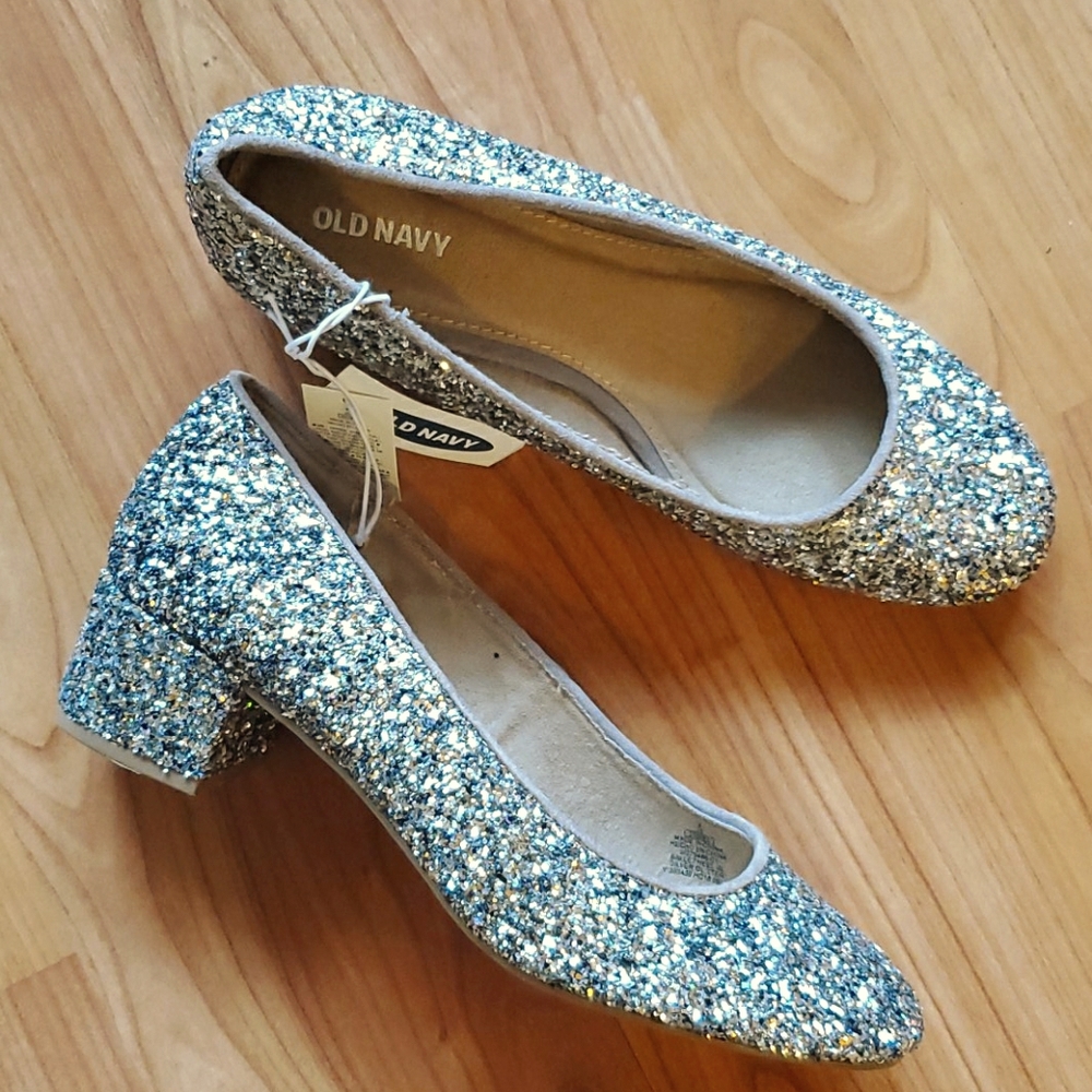 Glitter Pumps - Silver, NWT